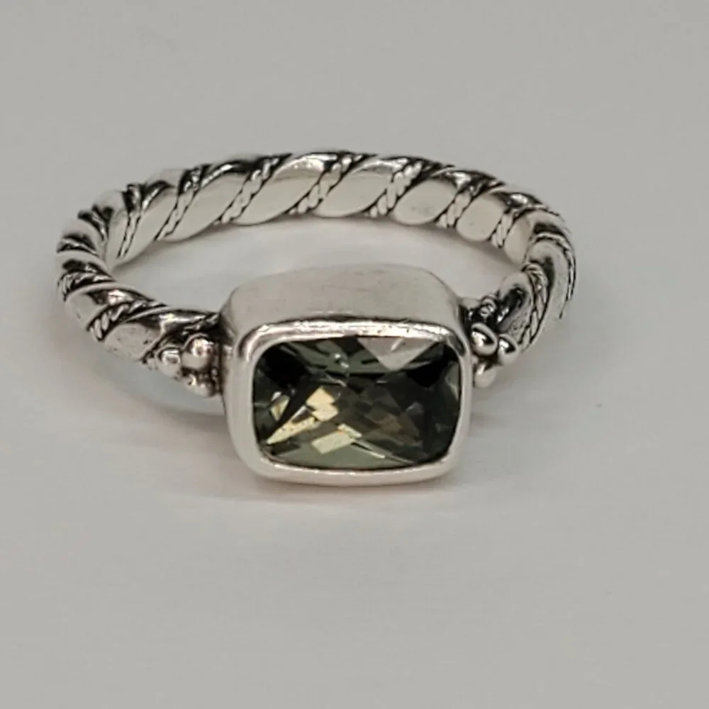 Lori Bonn Green Topaz Sterling Silver Ring, Size 6.75 - Picture 3 of 10